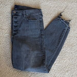 GAP Distressed Ankle Jeans in Dark Gray